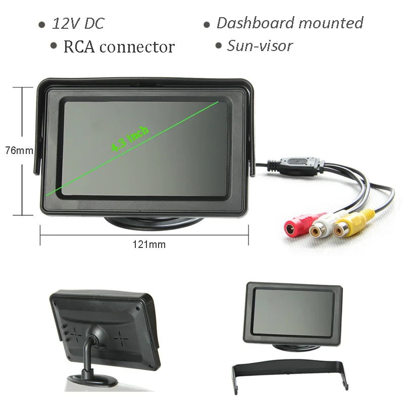 4.3 inch card monitor for brake light camera