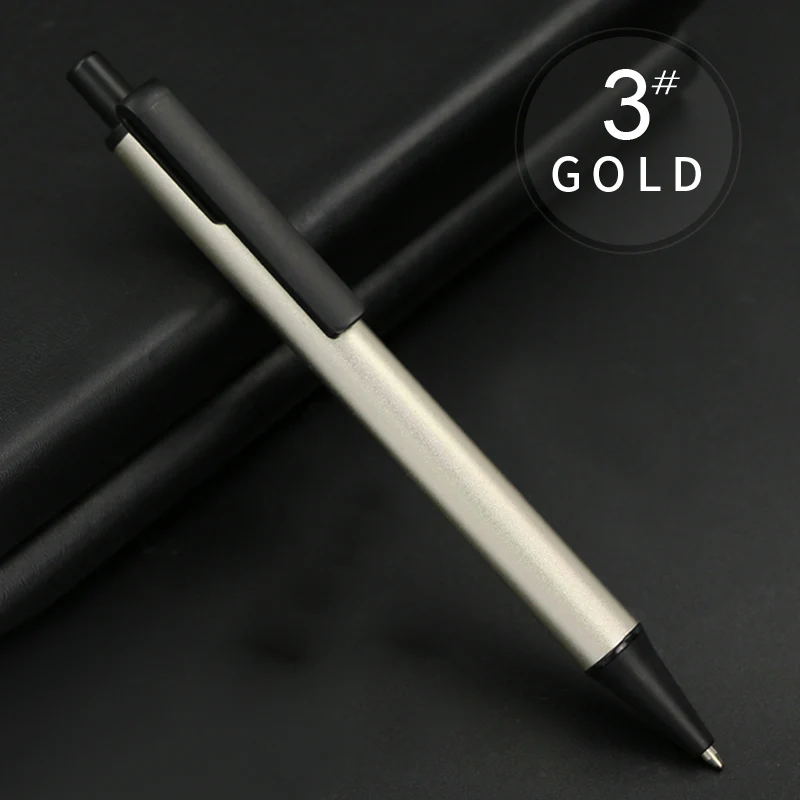 200 шт./партия офисная металлическая шариковая ручка, настраиваемый логотип, рекламная ручка - Цвет: Gold