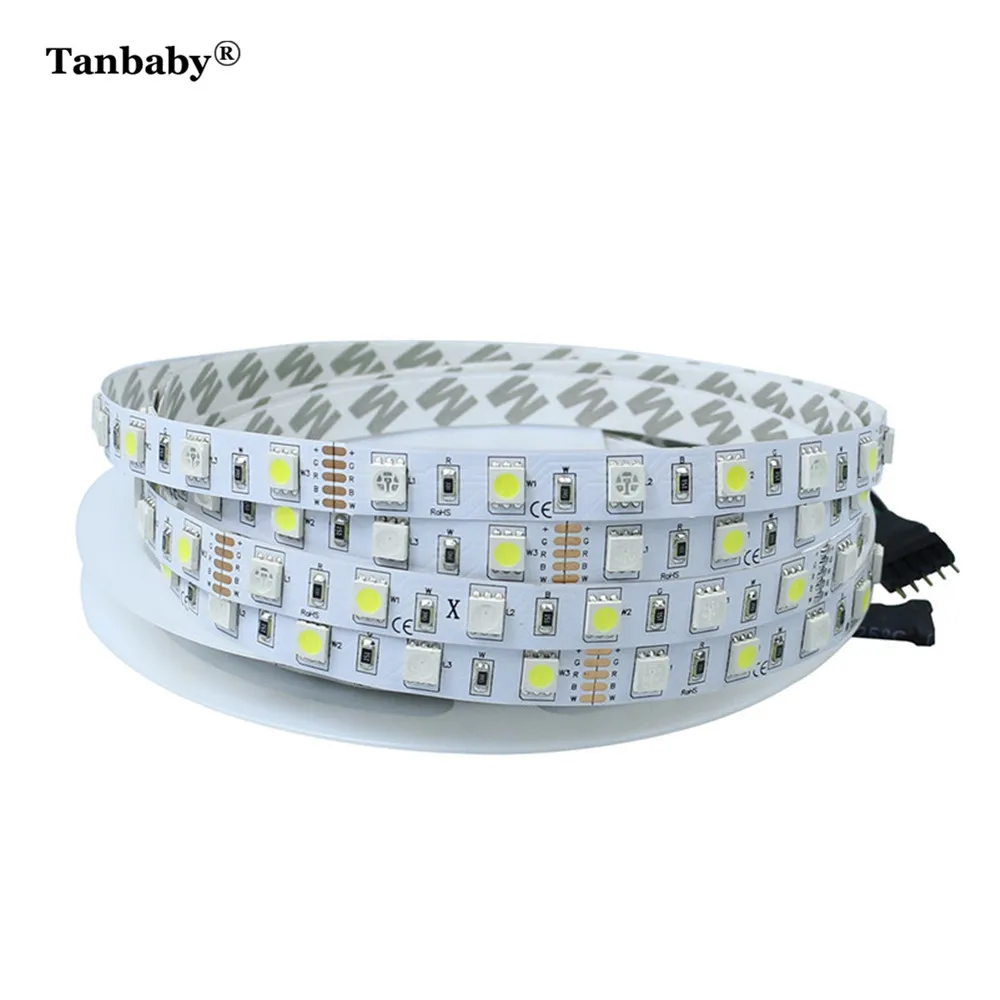 Tanbaby 5 м/Roll SMD 5050 RGBW RGBWW Светодиодные ленты свет DC12V не Водонепроницаемый + 12V2A ЕС Мощность адаптер + ИК-пульт дистанционного управления