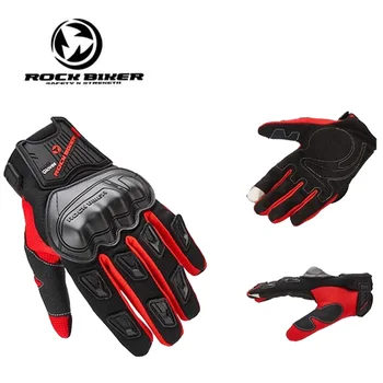 

2018 Summer New ROCK BIKER Motorcycle Gloves Man locomotive ride Touch screen knight Motorbike glove breathable with PVC shell
