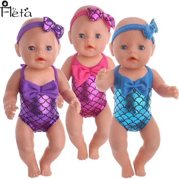 

Doll Clothes Unicorn Mermaid Swimsuit For 18 Inch American&43 Cm Born Baby Our Generation Christmas Birthday Girl's Gift