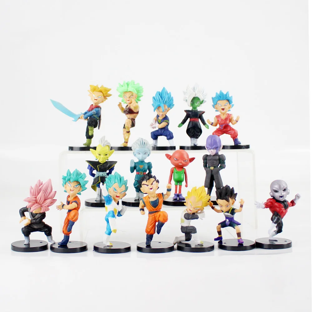 16 шт./компл. Dragon Ball Jiren Kale Grand Priest Zamasu Monaka trunks Вегета Сон Гоку сон Гохан ПВХ Фигурки игрушки DBZ Collelction