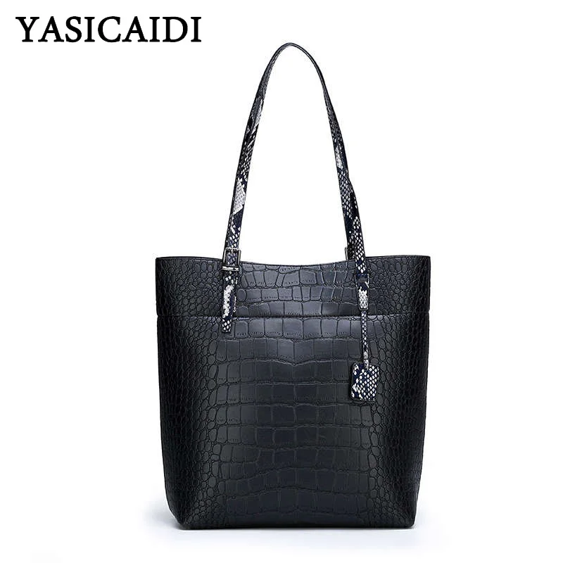 

YASICAIDI Fashion Adjustable Strap Women Shoulder Bag PU Girls Shopping Portable Casual Tote Leather Top-Handle Ladies Hand Bags