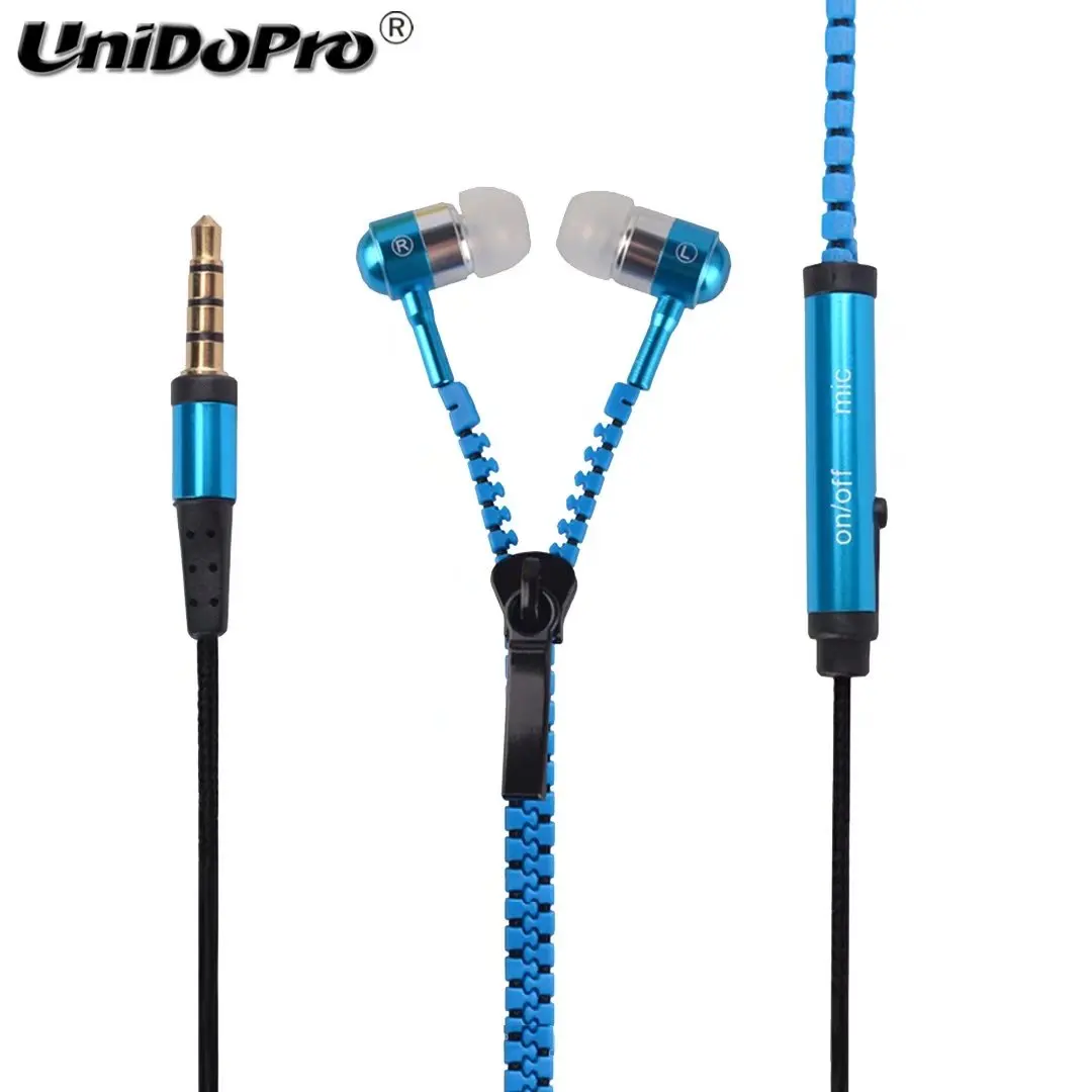 

Metal Zipper Headphone 3.5mm In-Ear Wired Ear Phones w/ Microphone for Xiaomi Redmi Note 5 4 for iPhone 6S Plus 6 5S SE Headset