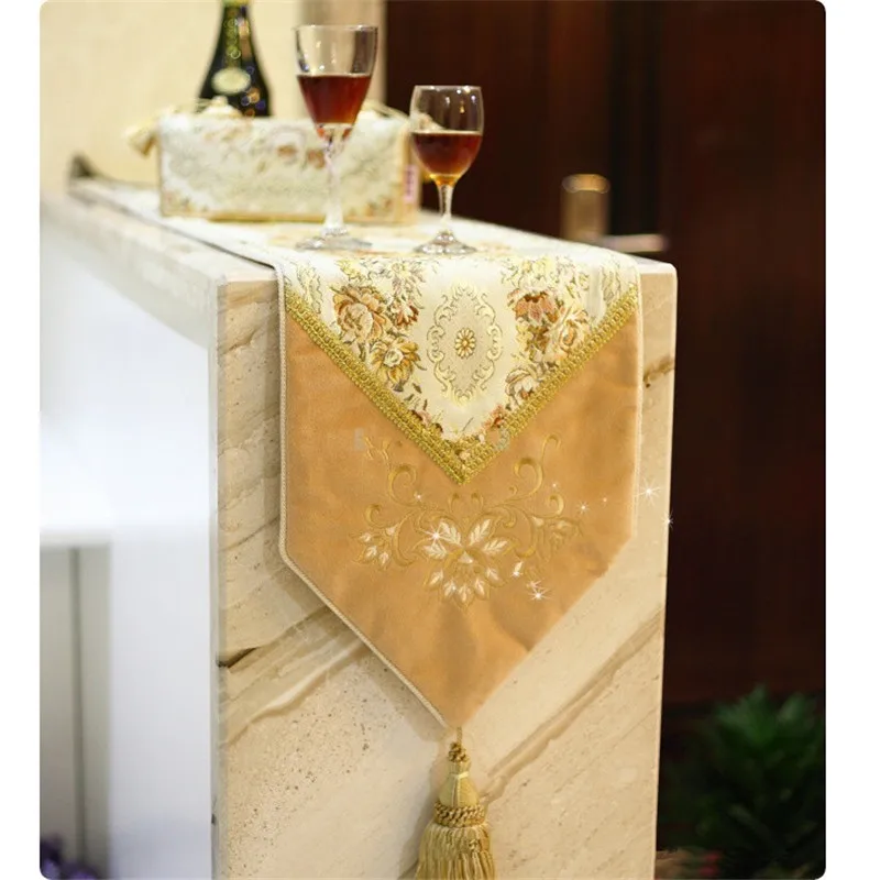 European table flag luxurious embroidered table runner Simple and high-end overseas gifts cafetera francesa tafellopers vintage European table flag luxurious embroidered table runner Simple and high-end overseas gifts cafetera francesa tafellopers vintage