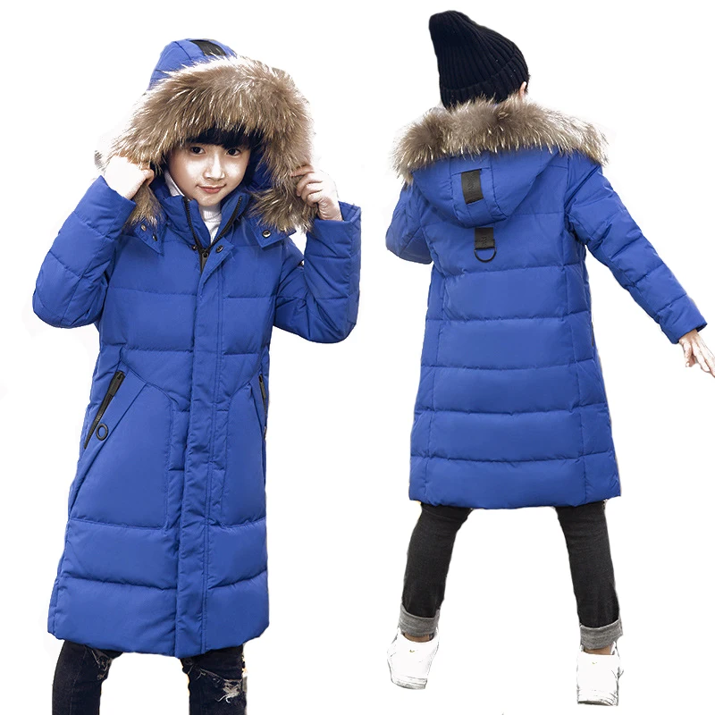 Детские пуховики и парки От 8 до 16 лет Зимняя Детская Верхняя одежда Повседневная теплая куртка с капюшоном для мальчиков, длинное пальто с капюшоном детская одежда хлопковая куртка