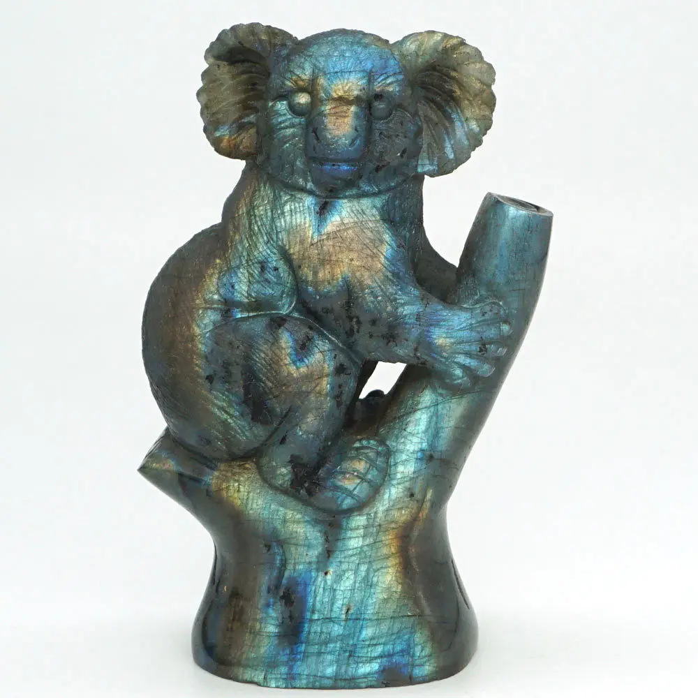 

Коала фигурка медведь натуральный драгоценный камень лабрадорит кристалл исцеления Рейки орнамент