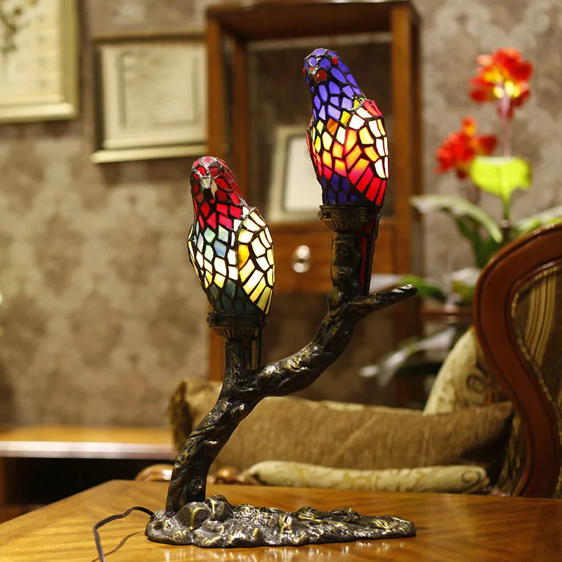Настольная лампа Tiffanylamp в скандинавском стиле с витражными стеклами для взрослых