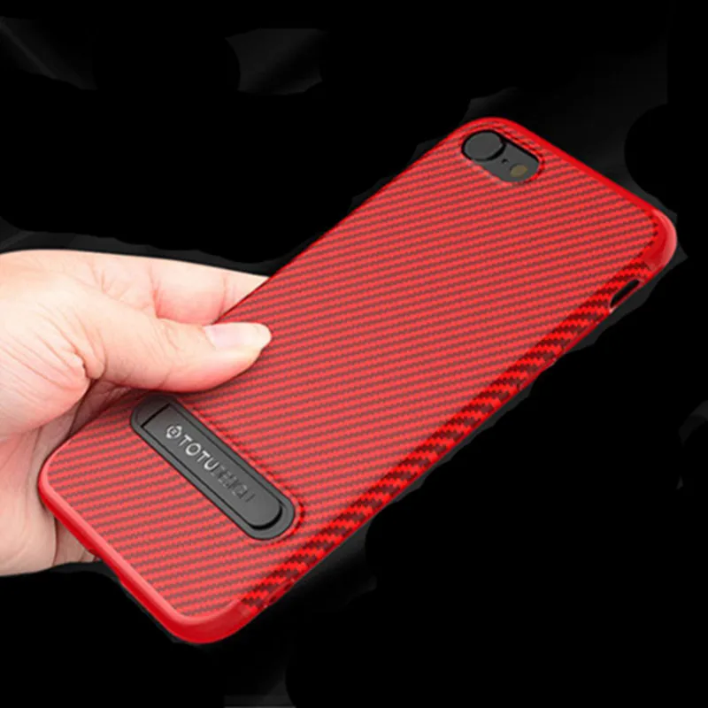 Роскошные TOTU Дизайн чехол для iphone 8 плюс из углеродного волокна 360 Защитная крышка