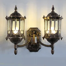 Наружный свет Европейский Стиль водонепроницаемые Настенные светильники с двойной головкой садовая лампа внешние Настенные светильники za FG217