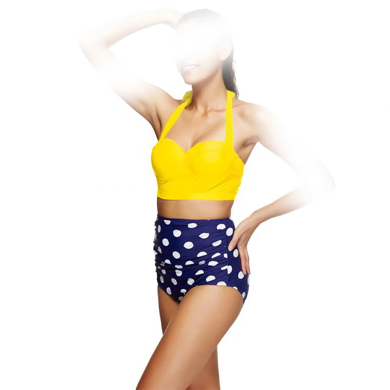 

2019 New Women Striped Bikini Set High Waist Women Swimwear Push Up Padded Swimsuits Bathing Suit Beach Outwear