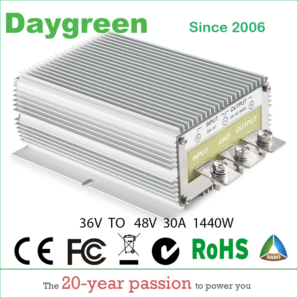 

36V TO 48V 30A STEP UP DC DC CONVERTER PROMOTION 36VDC TO 48V DC 30 AMP 1440Watt H30-36-48 Daygreen CE RoHS Certificated
