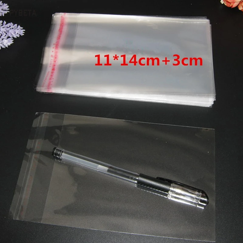 300pcs/lot 11*17cm Opp Selfadhesive Bags Clear Plastic Bags For Items