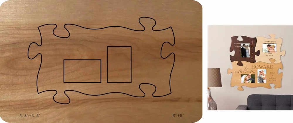Аксессуары для украшения дома рамка картины из пазла деревянная высечка