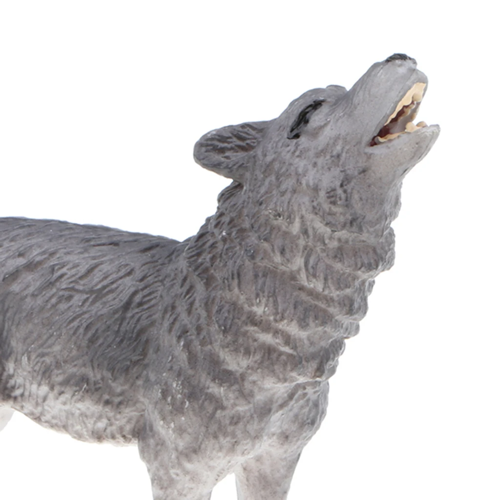3 Pcs Realistic Howling Wolf Wild Animal Figurine Model Action Figure Kids Educational Toys Gift Home Decoration