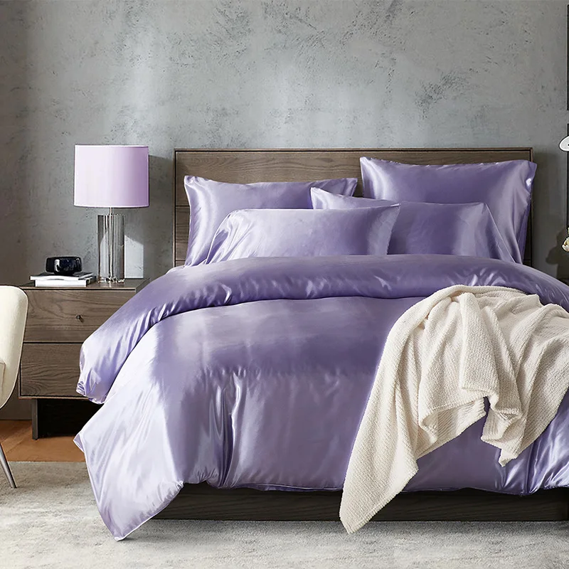 Summer pure color quilt duvet cover sets activity dyeing polyester fabric taste luxury palace