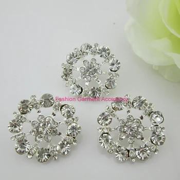 

(CM202 27mm)100 X Clear Round Rhinestone Flatback Buttons For Sewing Embellishment Craft 27mm