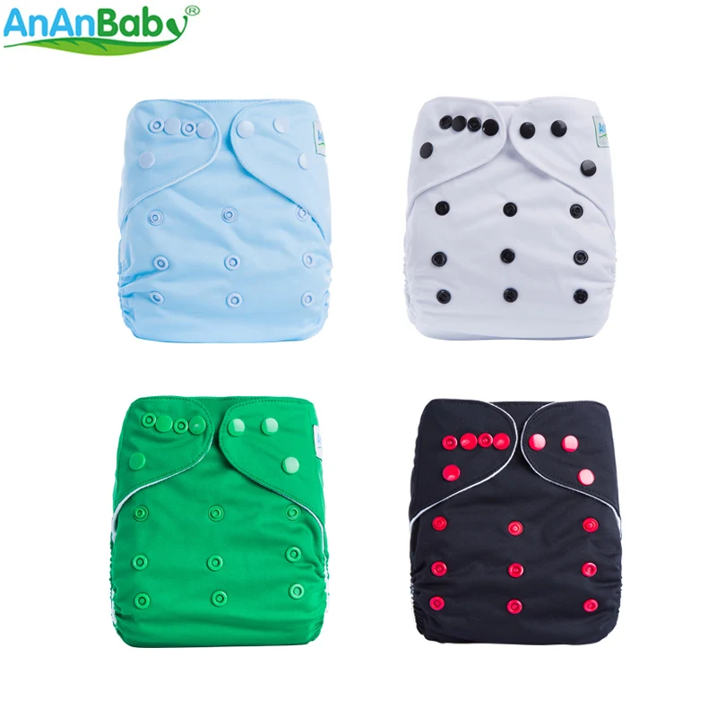 

High Quality Pure Color Baby Diapers 1pc With Microfiber Insert Solid Reusable Washable Adjustable Cloth Nappies B-series