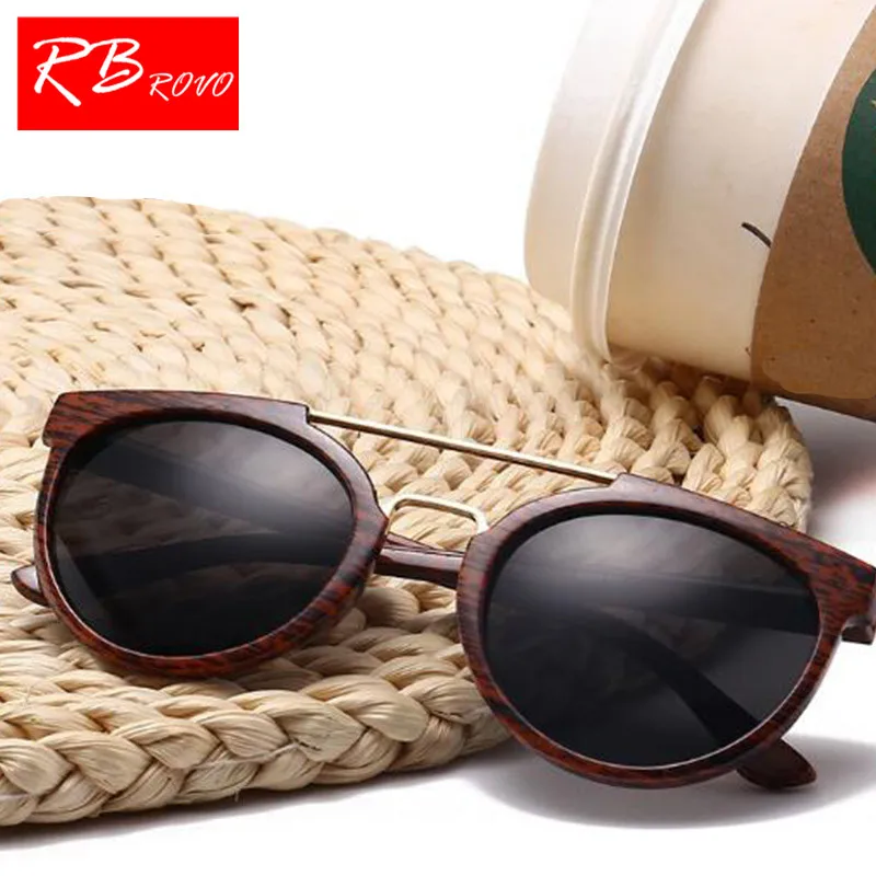 

RBROVO 2018 Imitation Wood Sunglasses Men Brand Designer Classic Vintage Sun Glasses Men/Women Outdoor UV400 Oculos De Sol
