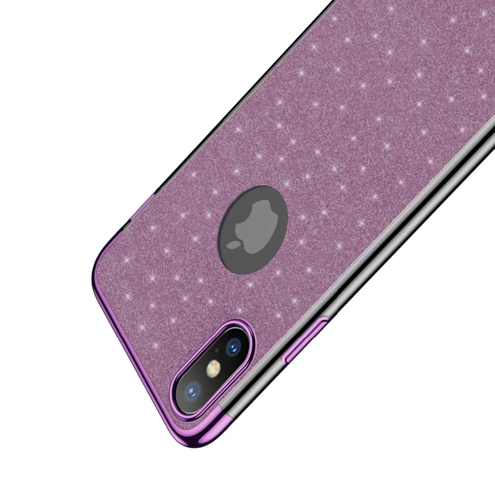 Роскошный блестящий чехол с покрытием для iPhone 8 7 6 6s Plus SE 2020 мягкий силиконовый из