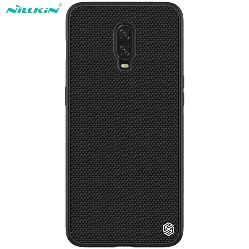

Oneplus 6T Case Original NILLKIN Textured Case Nylon Fiber Non-slip Frosted Back Cover For One plus 6T with Magnetic Car Holder