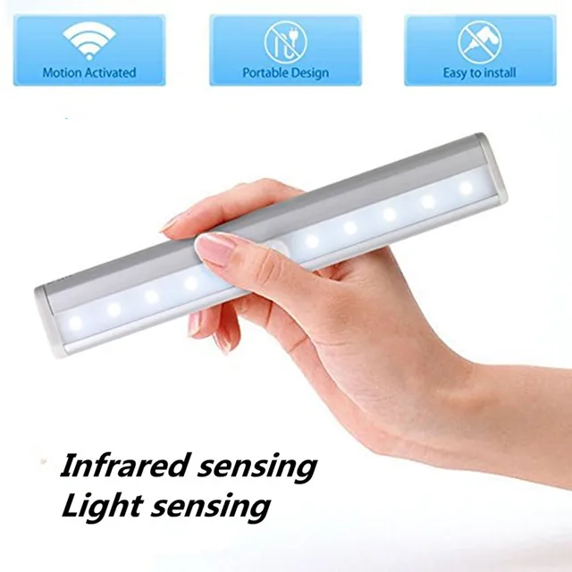 Us 8 1 Motion Sensor Night Light Potable 10 Led Closet Lights Battery Ed Wireless Cabinet Ir Infrared Detector Wall Lamp In Under Us 8 1 Motion Sensor Night Light Potable 10 Led Closet Lights Battery Ed Wireless Cabinet Ir Infrared Detector Wall Lamp In Under