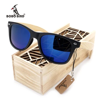 

BOBO BIRD Square Vintage Sunglasses Men Women Wood Sun Glasses Retro Polarized oculos Brand