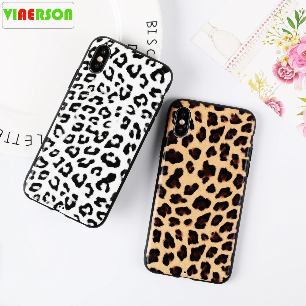 Case For iPhone XS XR Max X 8 7 6 6S Plus Fashion Vintage Leopard Print Soft TPU Phone Back Cover Cases Coque Gift |