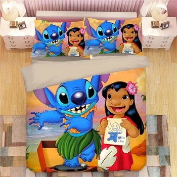 

3D Stitch Bedding set cartoon boy girls adult bedding 3pcs home textile Christmas gifts bedclothes queen king duvet cover sets