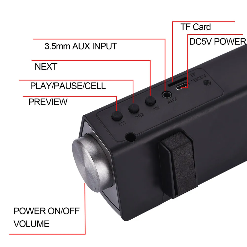 XGODY Саундбар ТВ домашний кинотеатр IP 08 10 Вт Мощный ПК портативный Bluetooth динамик
