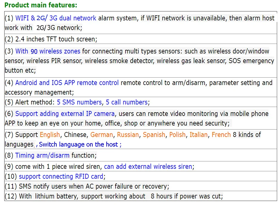 Sgooway fábrica wifi gsm gprs sistema de