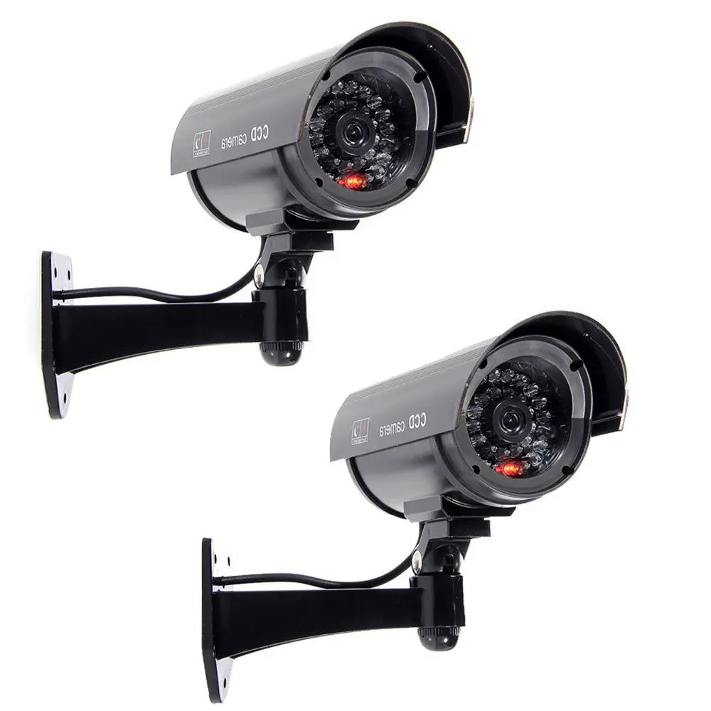 Black IR Bullet Fake Dummy Surveillance Security Camera CCTV /& Record Light
