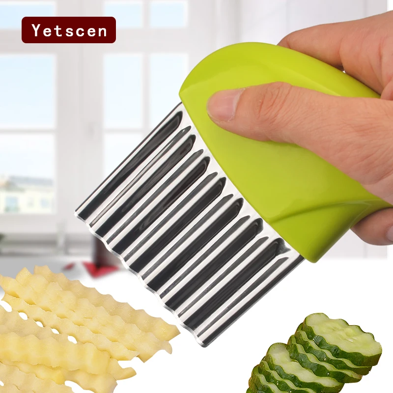 

Multifunction French Fry Potato Chip Kitchen Accessories Cut Cutter Vegetable Slicer Chopper Fruits Potato Wave Knife Chopper Y