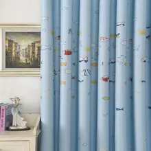 Печать занавески s для океана Морской Рыбы детская спальня Тюль-шторы для окон отвесная занавеска мультфильм дети окно занавески s