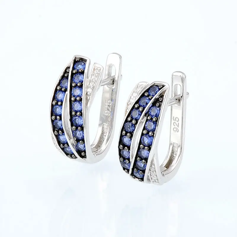E304370SBZZSK925-SV4-Silver Earrings
