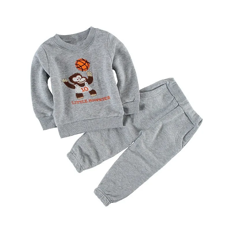 

2019 Girl's clothing sets autumn spring Baby Set cotton tracksuits Kids sport suits monkey/Dino coats/sweatshirts+ trousers