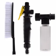 1pc White Car Wash Brush Auto Exterior Retractable Long Handle Water Flow Switch Foam Bottle Car Cleaning Brush New