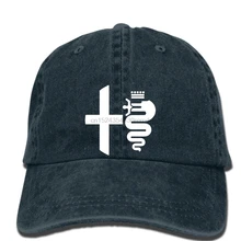 Хип-хоп бейсболки с принтом для мужчин шляпа Alfa Romeo biscione u002F cross(белая) Женская кепка