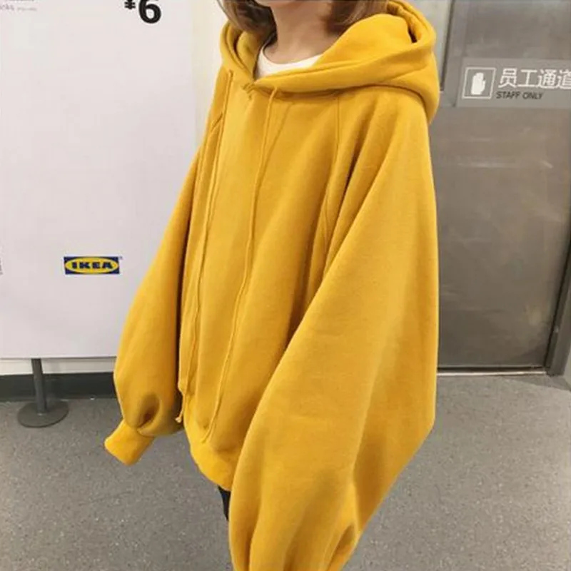 Kpop هودي هوديس رشاقته الدافئة البلوز ملابس حريمي بلوزات فضفاضة فانوس كم قناع السترة قمم زائد حجم M-3XL