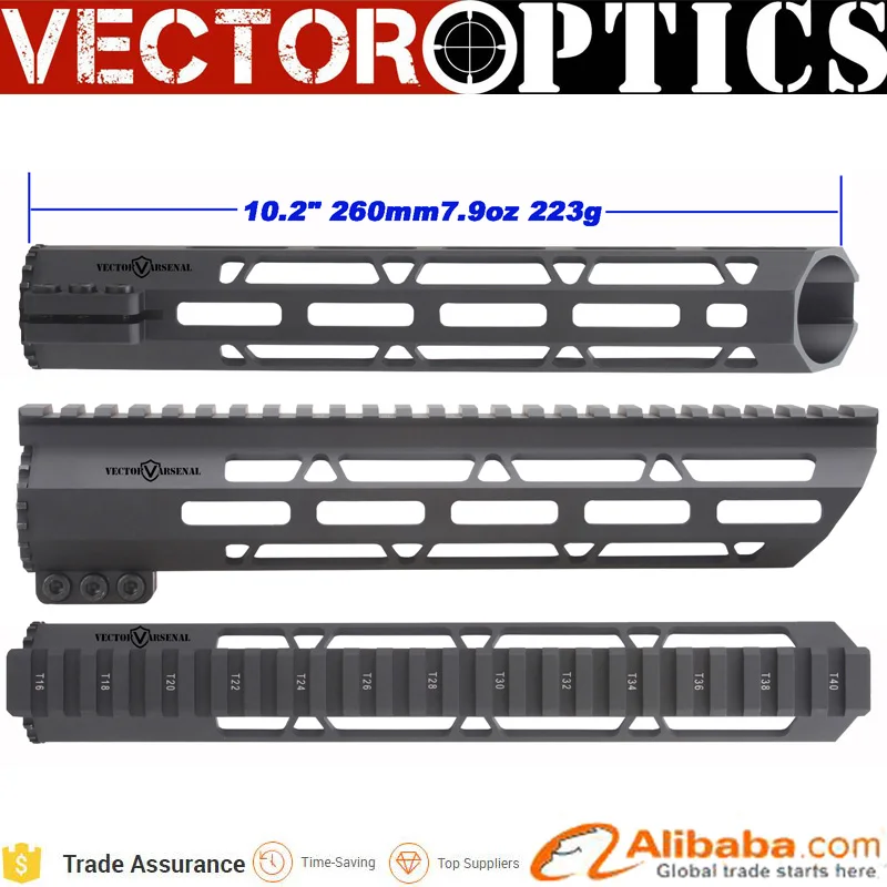 

10pcs Vector Optics Superlite Slim Slant Free Float 5.56mm M4 M16 AR15 AR-15 10 Inch Rail Hanguard M-lok with M-Lok Accessories