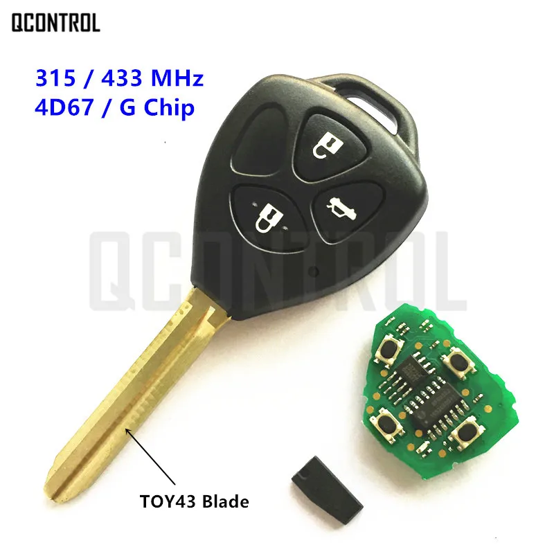 QCONTROL Автомобильный Дистанционный ключ для Toyota Camry Corolla Prado RAV4 Vios Hilux Yaris 3 кнопки