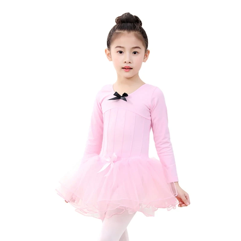Toddler Girls Ballet Dress Athletic Dance Long Sleeve Leotards Dress