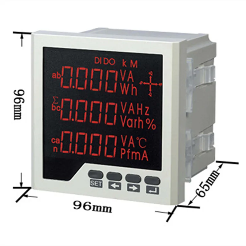 Embedded Multi-purpose Power Meter LED Digital 3 Phase voltmeter ammeter AC Voltage Current Power Factor Frequency Measurement 0
