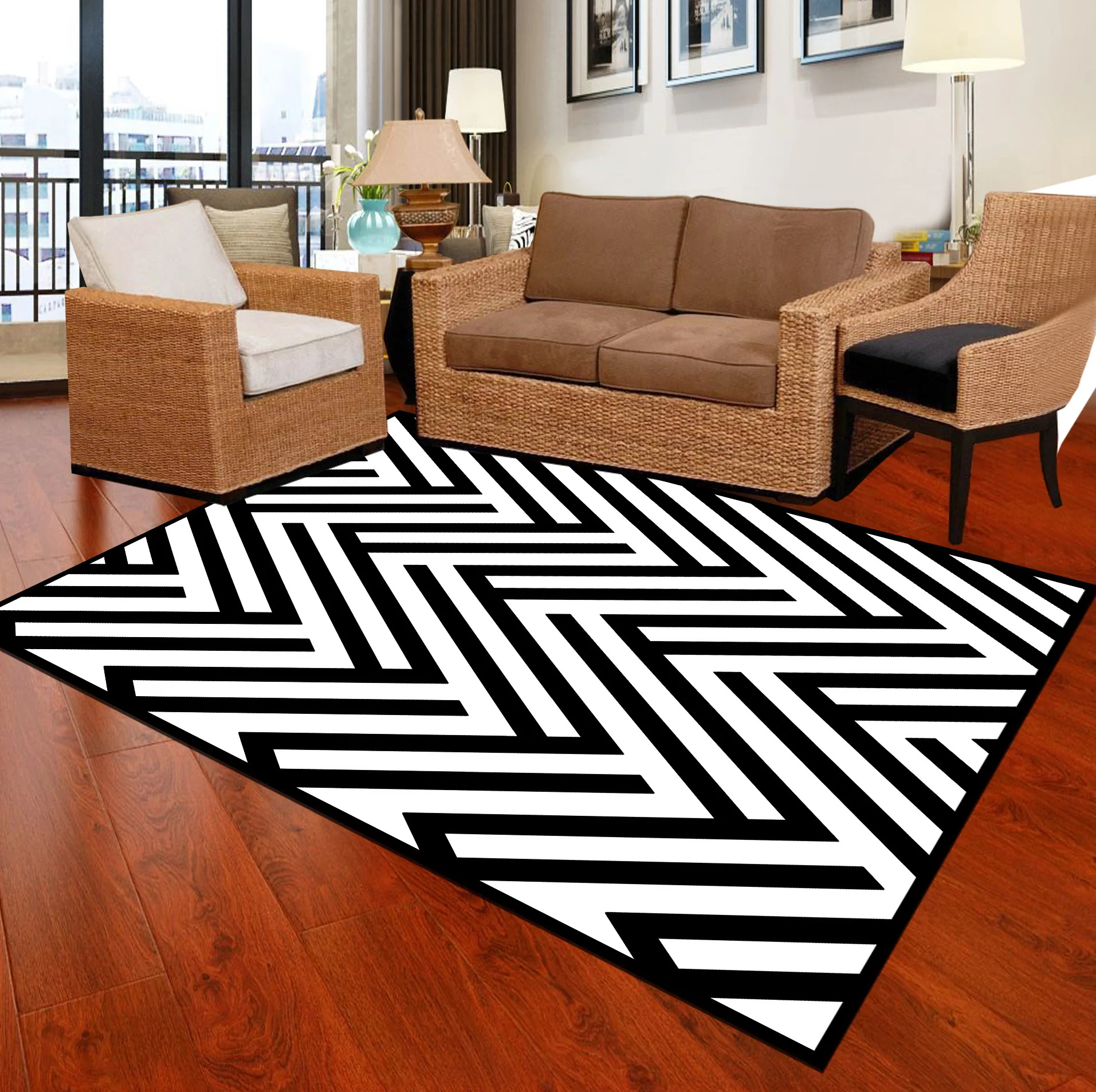 Zeegle Black White Carpets For Living Room Soft Carpets Kids Room Bedroom Carpets Bedside Rugs Anti-slip Office Chair Floor Mats Zeegle Black White Carpets For Living Room Soft Carpets Kids Room Bedroom Carpets Bedside Rugs Anti-slip Office Chair Floor Mats