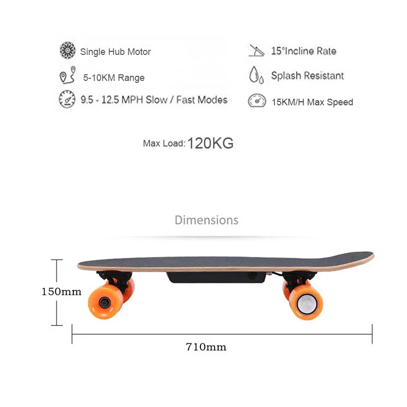 Four Wheel Electric Skateboard With Wireless Remote Controller E Skateboard Scooter Small Fish Plate Skate Board for Adults Kids