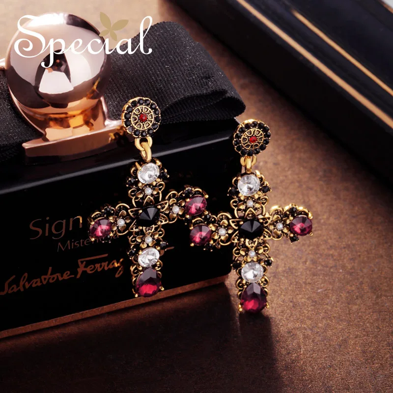 

SPECIAL European and American S925 silver pin retro earring without earhole female ear clip Raphael's crown S3715E