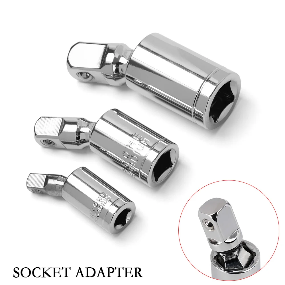 

1Pcs Multifunctional Socket Adapter Universal Joint Set Ratchet Angle Extension Bar 1/4"3/8"1/2"360 Degree Rotary Torque Wrench