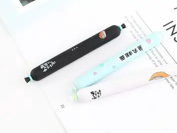 

lovely korea saurage gel ink pen cartoon stationery prize kawaii stydent pen office writing pen black neutral pen 40pc/lot