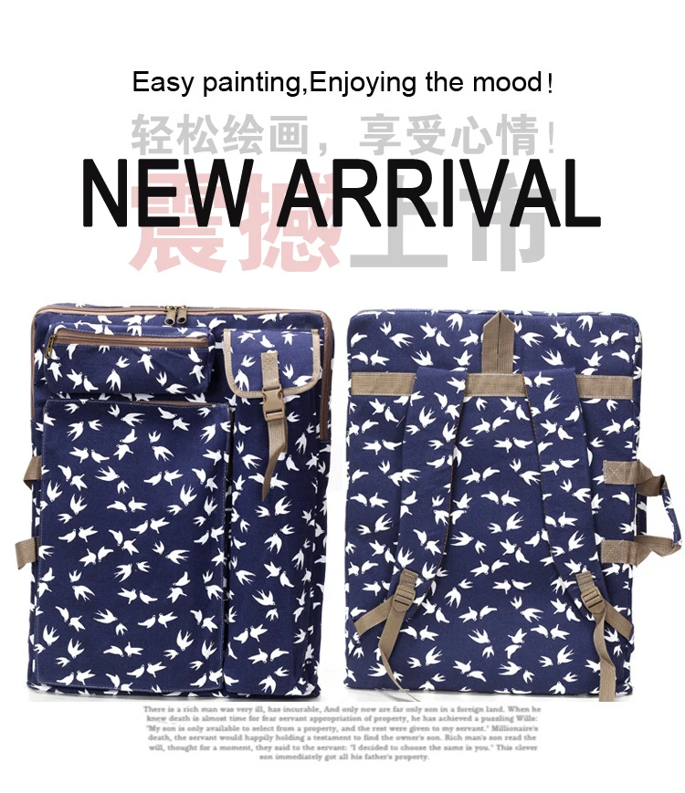 4K Thickened Canvas Palette Drawing Board Bag Art Painting Tools Storage Bag 6650cm (11)