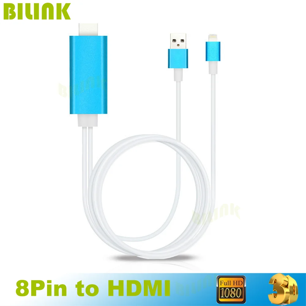 

Best Quality hdmi cable 2M 1080P 8 Pin Lighting To HDMI HDTV TV Adapter USB Cable For iPhone 5 5C 5S 6 6S Plus